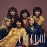 20-08-1979 Dolly Dots, Ria Brieffies, Angela Groothuizen, Anita Heilker, Angéla Kramers, Esther Oosterbeek and Patty Zomer at studio in Amsterdam, The Netherlands. Photo: Govert de Roos/Connu